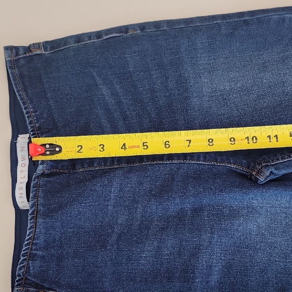 Tinseltown High Rise Flare Jeans Raw Hem Stretch Denim - Picture 12 of 14